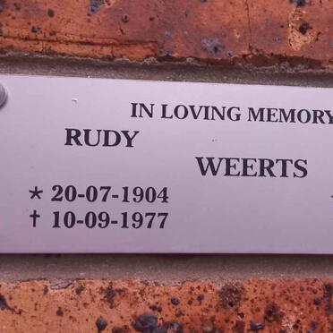 WEERTS Rudy 1904-1977 & Doreen 1908-1986