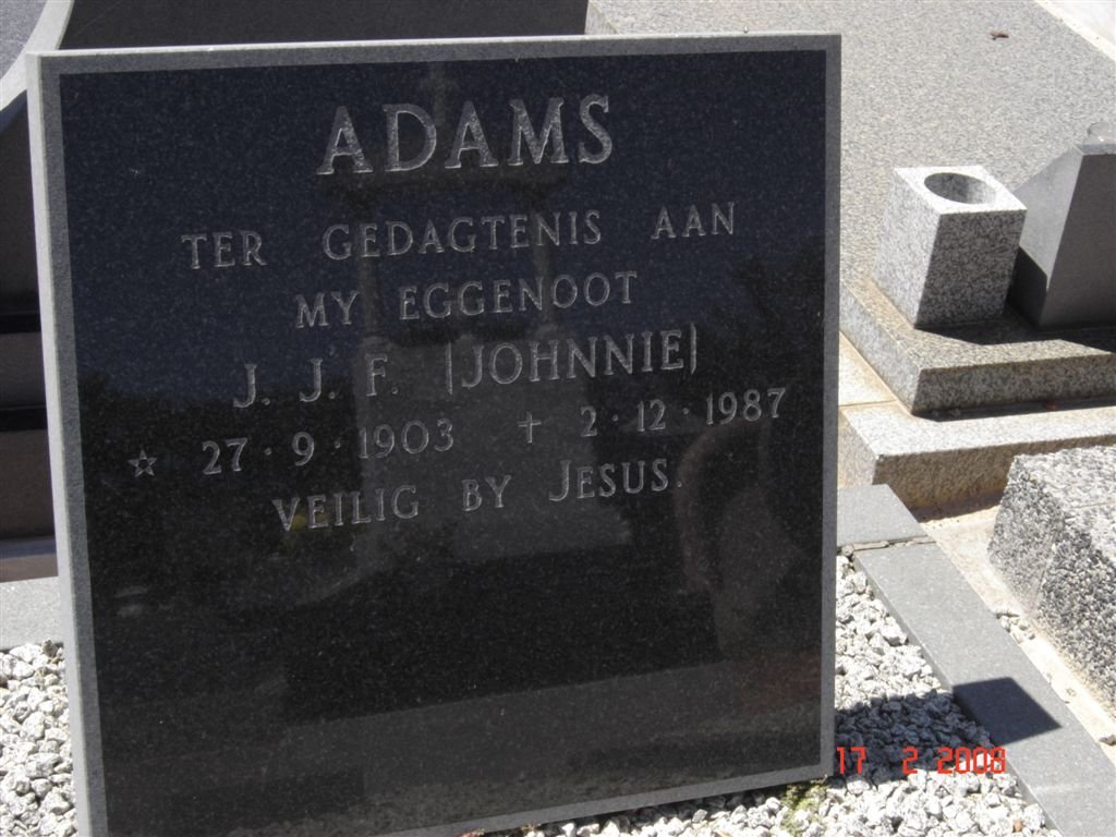 ADAMS J.J.F. 1903-1987