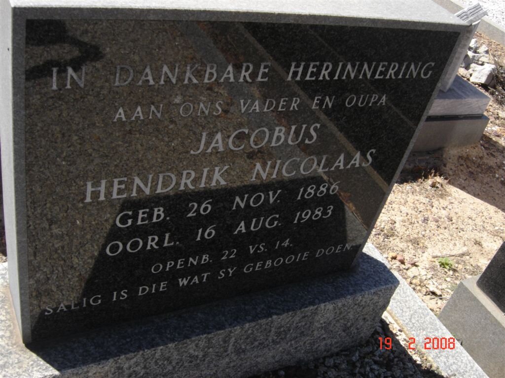 BOSHOFF Jacobus Hendrik Nicolaas 1886-1983
