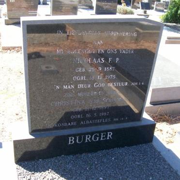 BURGER Nicolaas F.P. 1887-1975 &amp; Christina SCHOEMAN 1897-1987