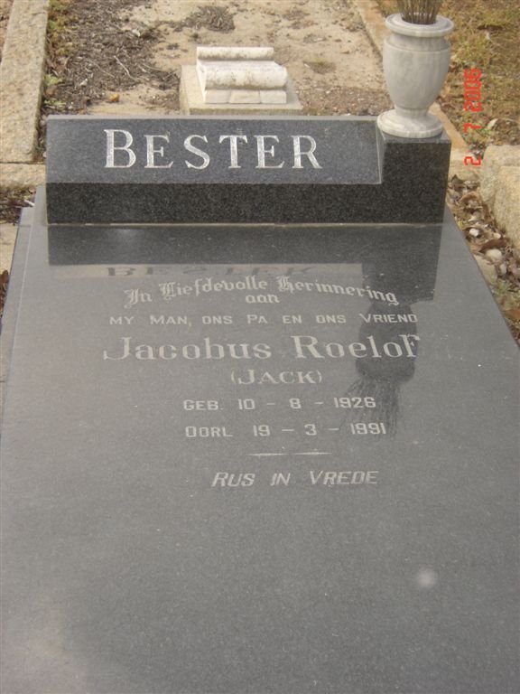 BESTER Jacobus Roelof 1926-1991