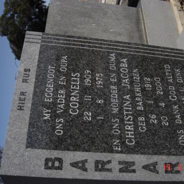 BARNARD Cornelis 1909-1975 &amp; Christina Jacoba BARKHUIZEN 1912-2000