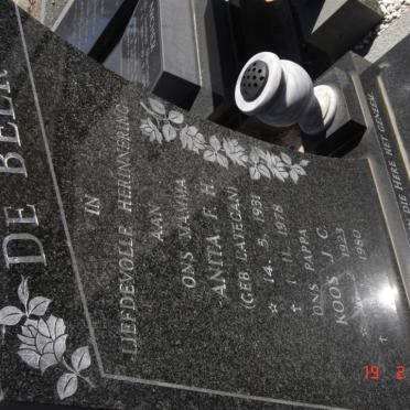 BEER Koos J.C., de 1923-1980 &amp; Anita F.H. LATEGAN  1931-1978