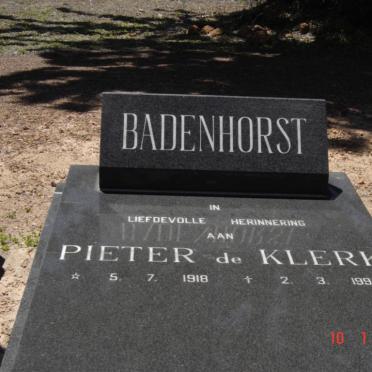 BADENHORST Pieter de Klerk 1918-1995