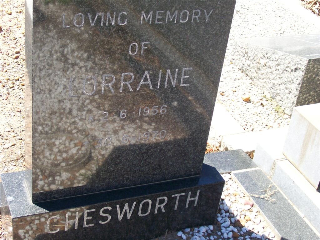 CHESWORTH Lorraine 1956-1970