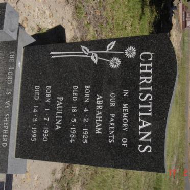 CHRISTIANS Abraham 1925-1984 &amp; Paulina 1930-1995