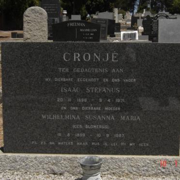CRONJé Isaak Stefanus 1896-1971 &amp; Wilhelmina Susanna Maria BLOMERUS 1899-1987