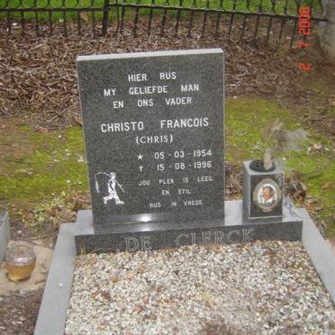 CLERCK Christo Francois, de 1954-1996