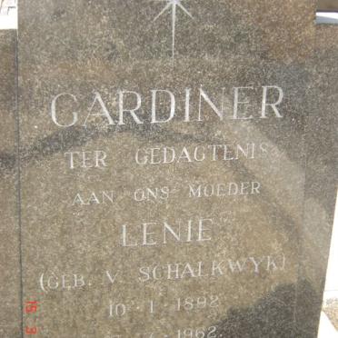 GARDINER Lenie nee V. SCHALKWYK 1892-1962