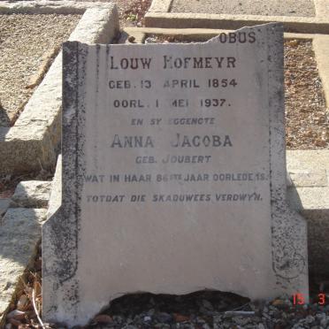 HOFMEYR ?Jacobus Louw 1854-1937 &amp; Anna Jacoba JOUBERT
