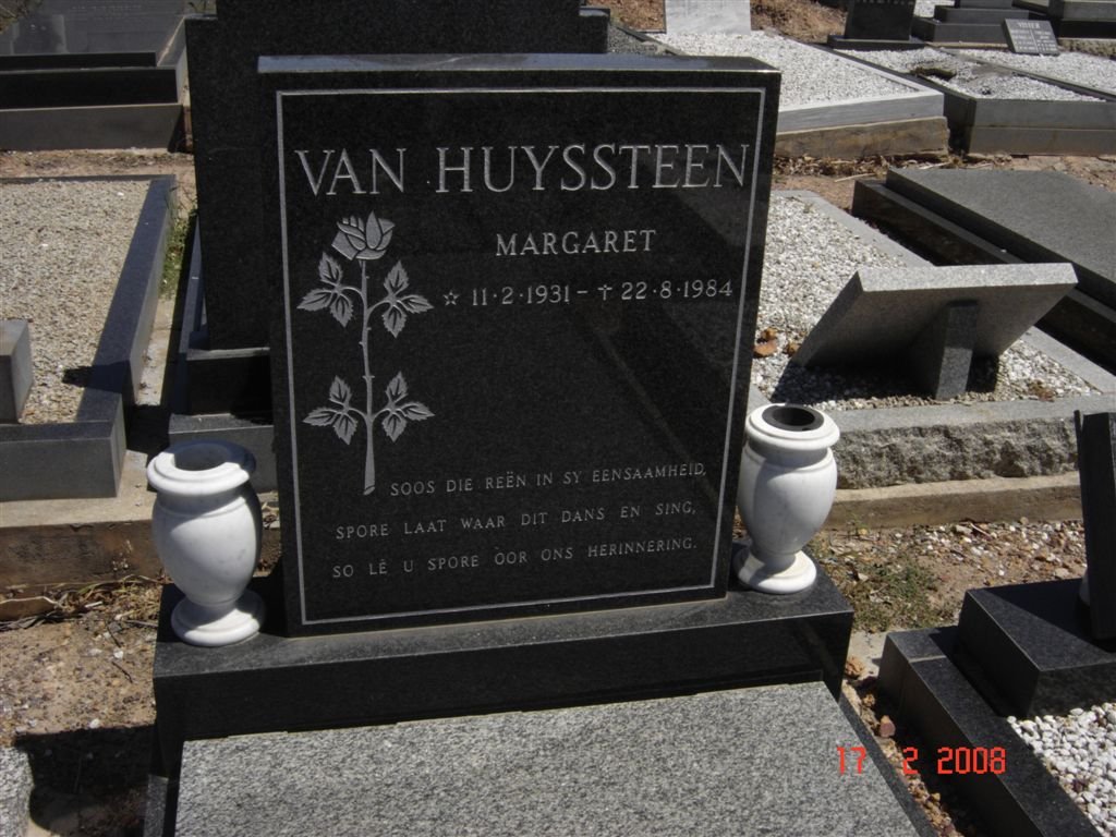 HUYSSTEEN Margaret, van 1931-1984