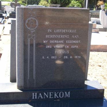 HANEKOM Petrus 1913-1970