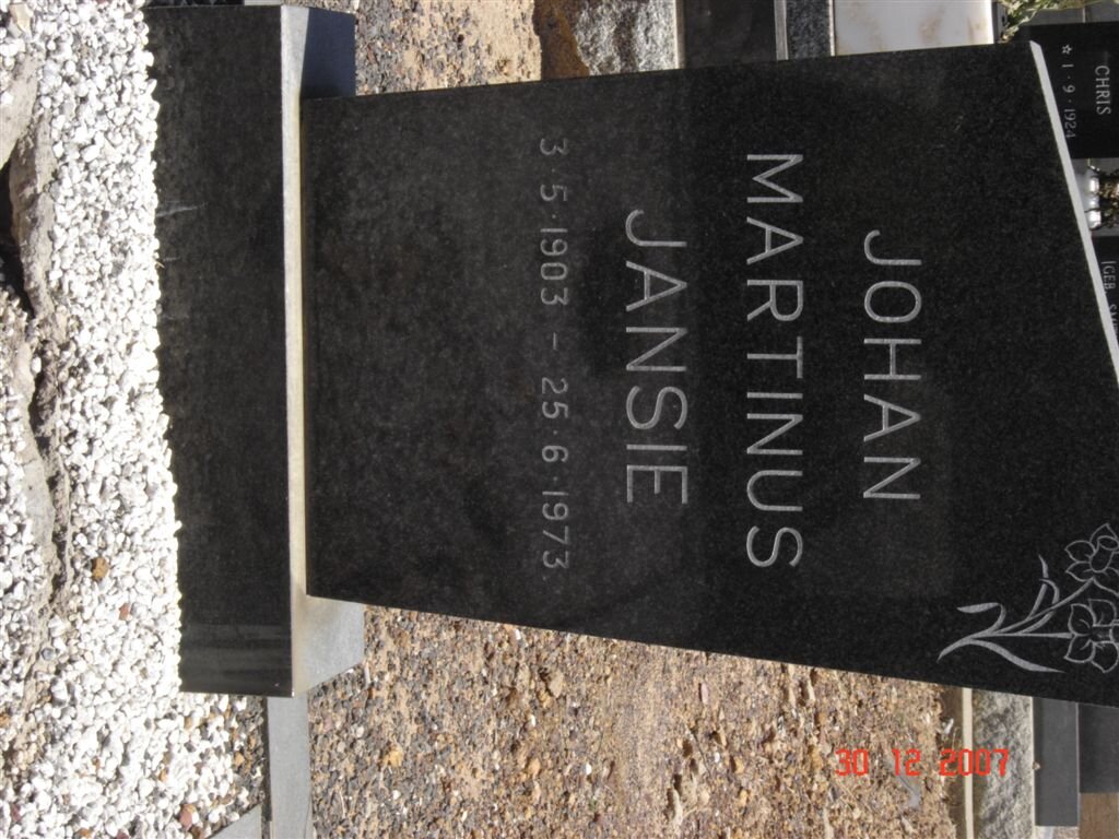 JANSIE Johan Martinus 1903-1973