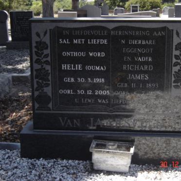 JAARSVELD Richard James, van 1893-19?? &amp; Helie 1918-2005