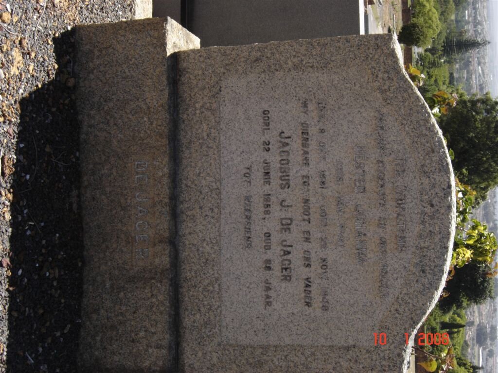 JAGER Jacobus, de -1958 &amp; Hester Johanna 1881-19??