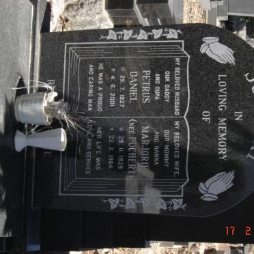 JOUBERT Petrus Daniel 1927-2001 &amp; Marjorie PUCHERT 1929-1984