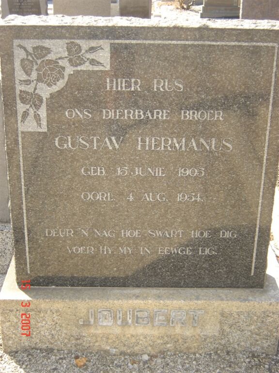 JOUBERT Gustav Hermanus 1905-1954