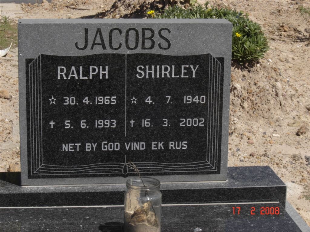 JACOBS Ralph 1965-1993 :: JACOBS Shirley 1940-2002