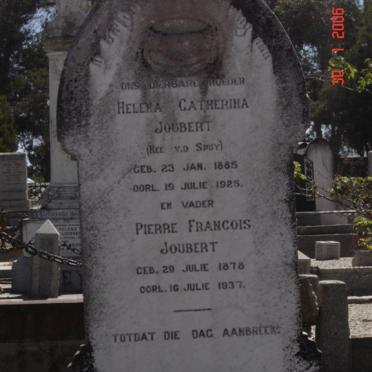 JOUBERT Pierre Francois 1878-1937 &amp; Helena Catherina V.D. SPUY 1885-1925