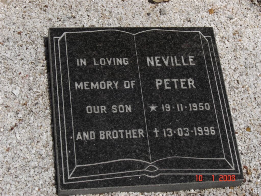 JAGER Neville Peter, de 1950-1996