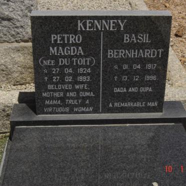 KENNEY Basil Bernhardt 1917-1996 &amp; Petro Magda DU TOIT 1924-1993
