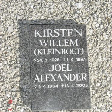 KIRSTEN Willem 1926-1997 :: KIRSTEN Joel Alexander 1964-2005