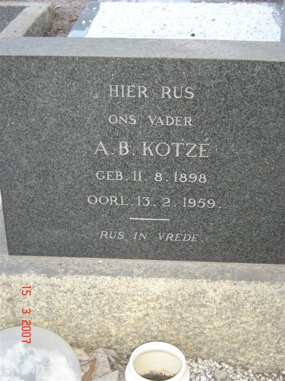 KOTZÉ A.B. 1898-1959