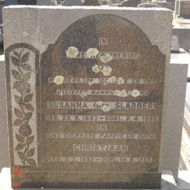 KOTZE Christiaan 1883-1955 &amp; Susanna SLABBER 1887-1950