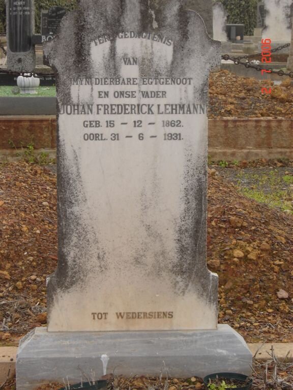 LEHMANN Johan Frederick 1862-1931