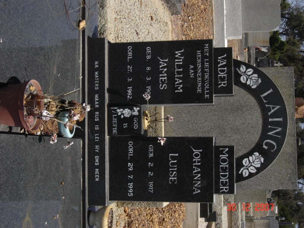 LAING William James 190?-1982 &amp; Johanna Luise 1917-1995