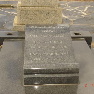 LOUW Maria Elizabeth nee VAN NIEKERK 1890-1979