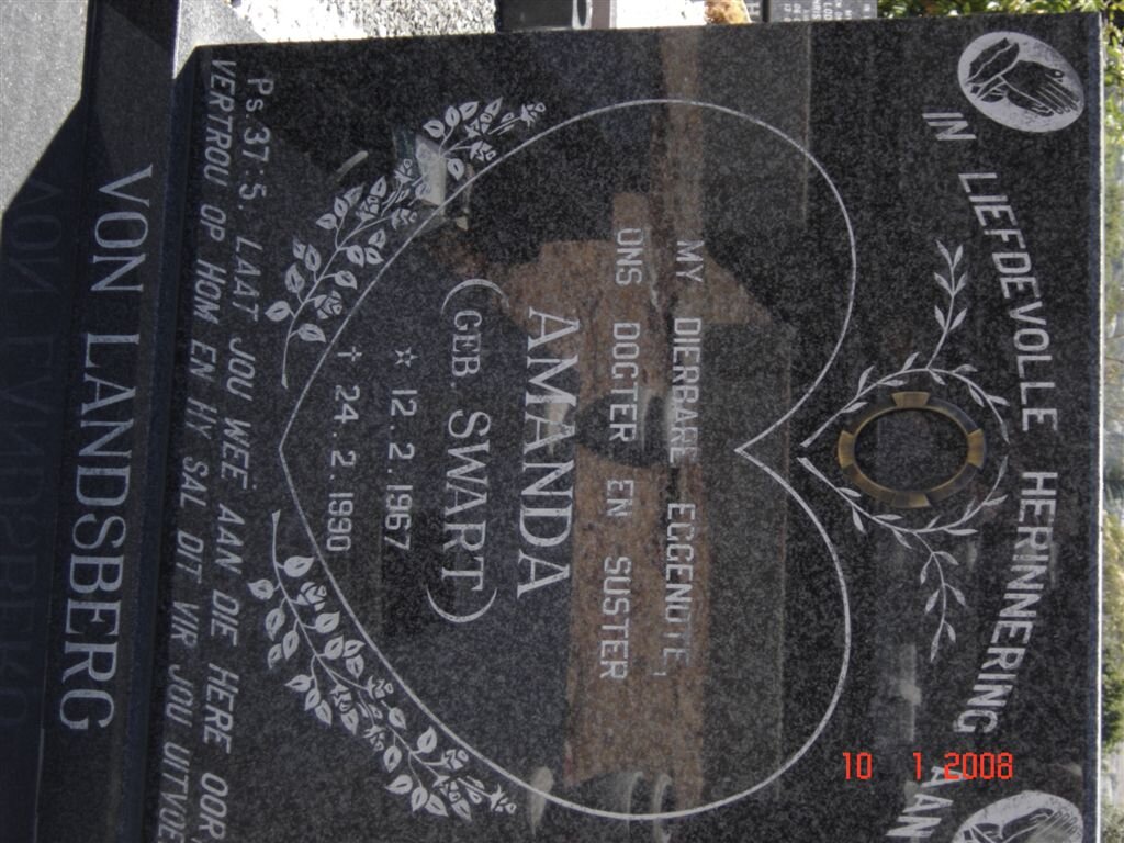 LANDSBERT Amanda, von nee SWART 1967-1990