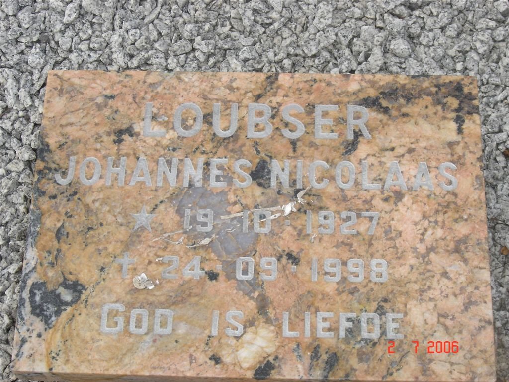 LOUBSER Johannes Nicolaas 1927-1998