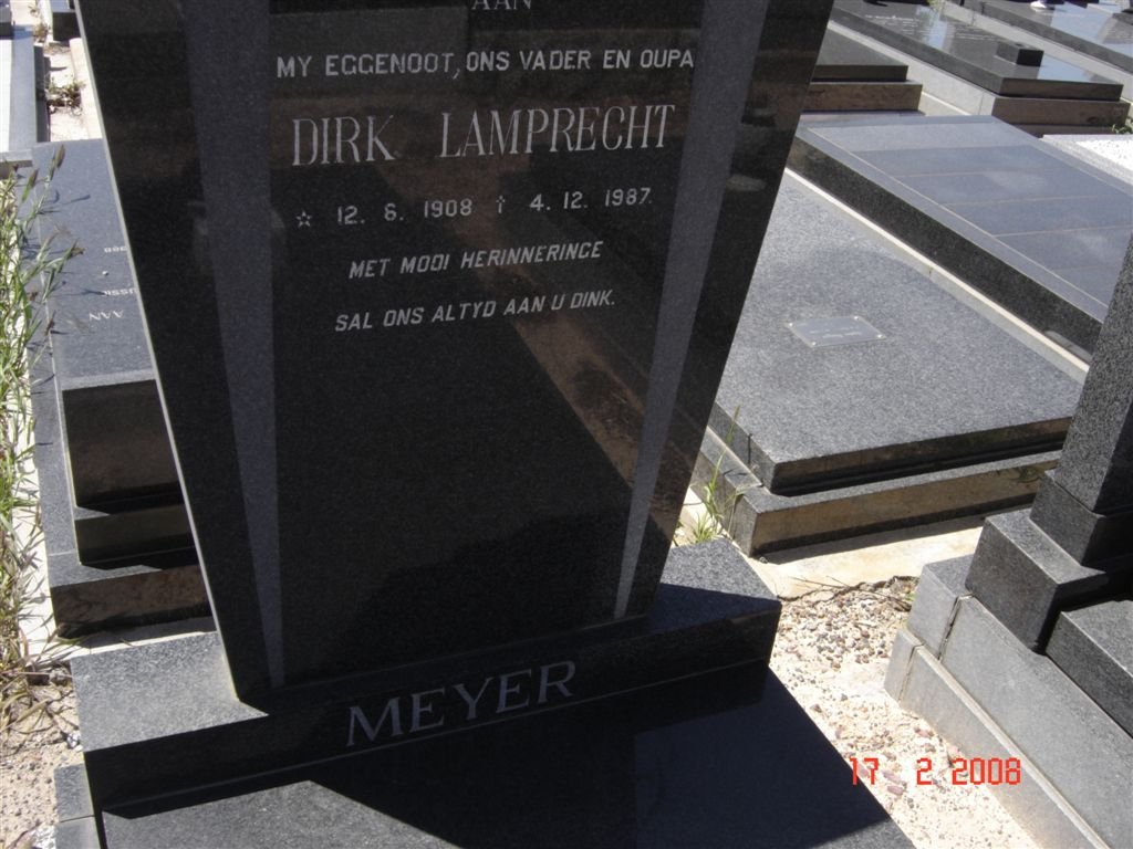 MEYER Dirk Lamprecht 1908-1987