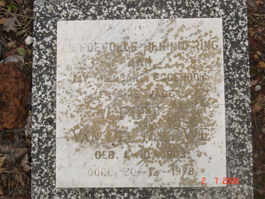 MERWE Piet, van der 1903-1978