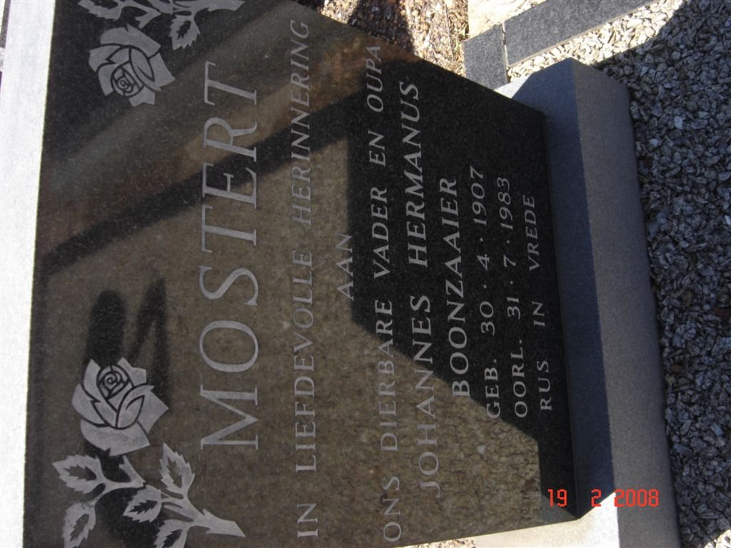 MOSTERT Johannes Hermanus Boonzaaier 1907-1983