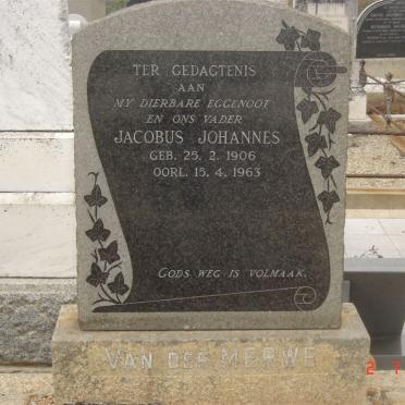 MERWE Jacobus Johannes, van der 1906-1963