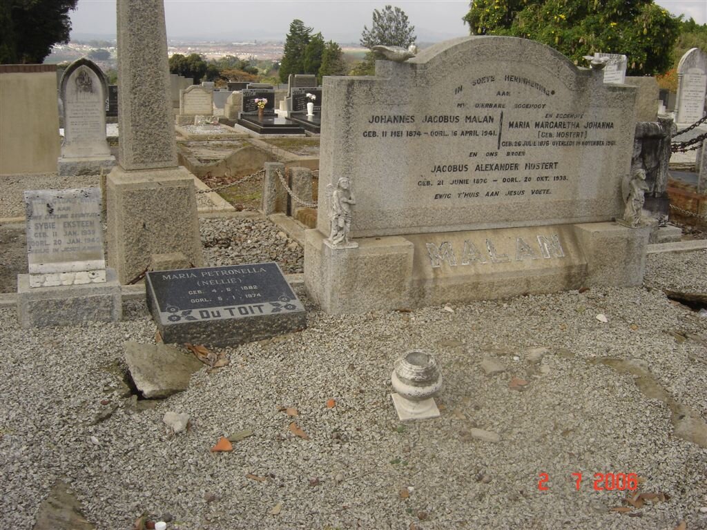 MALAN Johannes J. 1874-1941 &amp; Maria M. J. MOSTERT 1876-1961