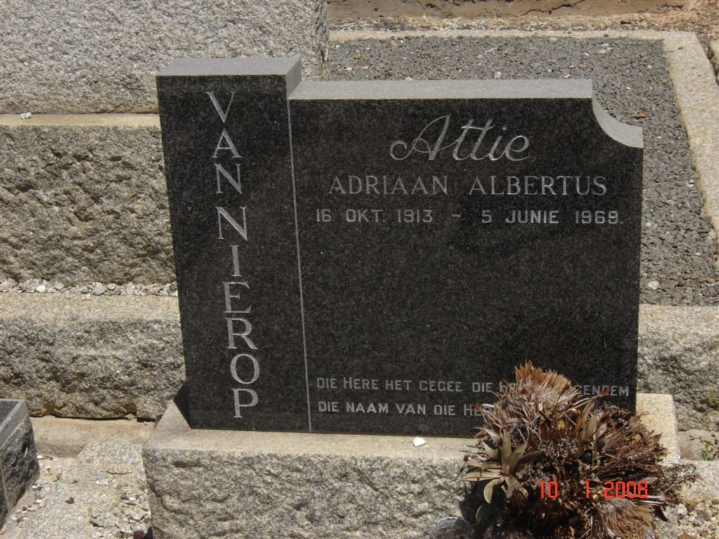 NIEROP Adriaan Albertus, van 1913-1969