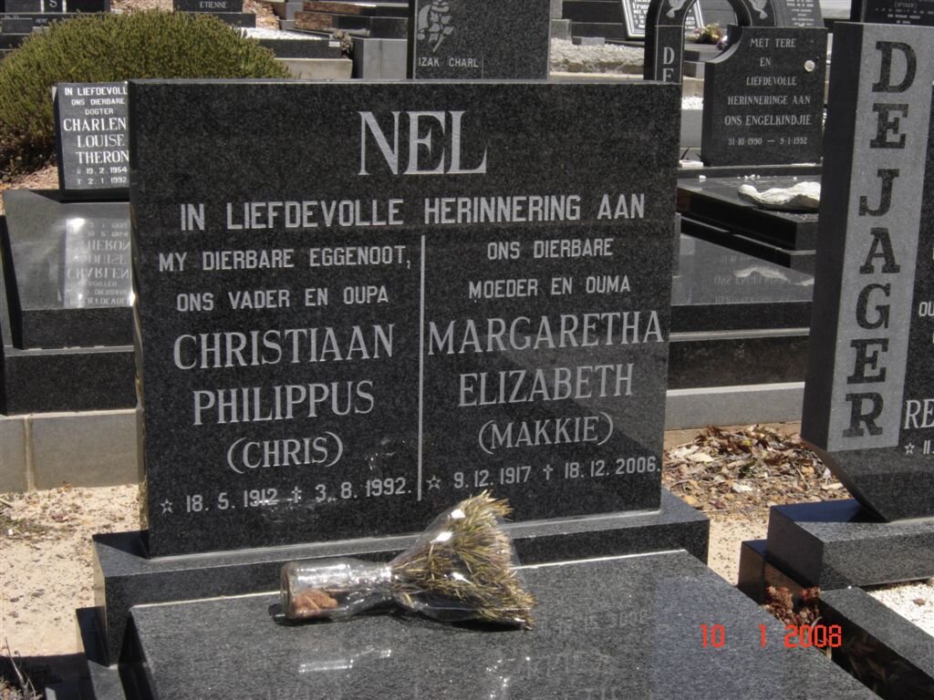 NEL Christiaan Philippus 1912-1992 &amp; Margaretha Elizabeth 1917-2006
