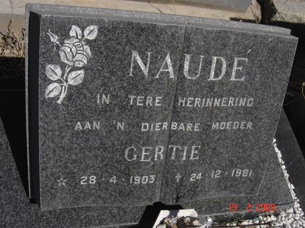 NAUDE Gertie 1903-1981