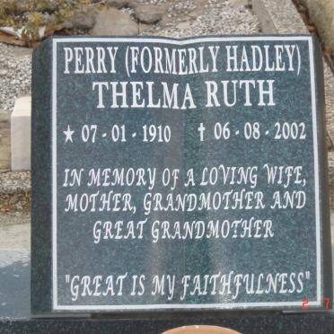 PERRY Thelma Ruth nee HADLEY 1910-2002