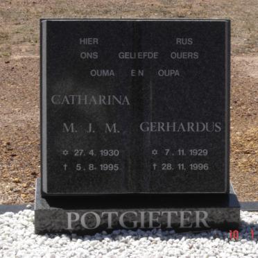 POTGIETER Gerhardus 1929-1996 &amp; Catharina M.J.M. 1930-1995