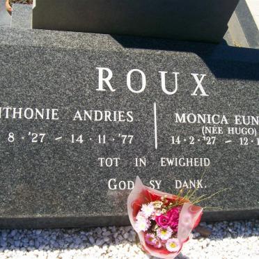 ROUX Anthonie Andries 1927-1977 &amp; Monica Eunice HUGO 1927-2003