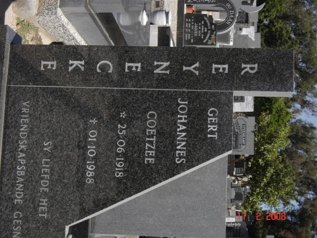 REYNECKE Gert Johannes Coetzee 1918-1988