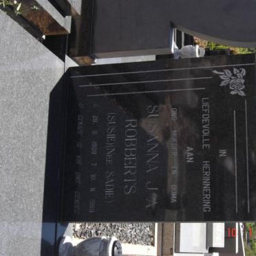 ROBBERTS Susanna J.A. nee SADIE 1909-1989