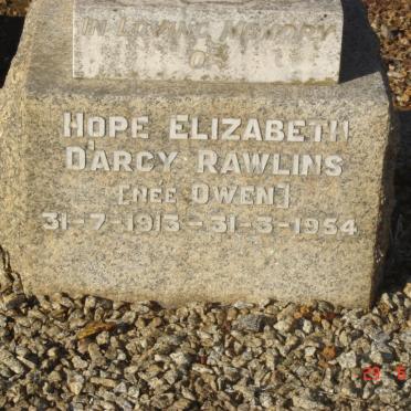 RAWLINS Hope Elizabeth D’Arcy nee OWEN 1913-1954