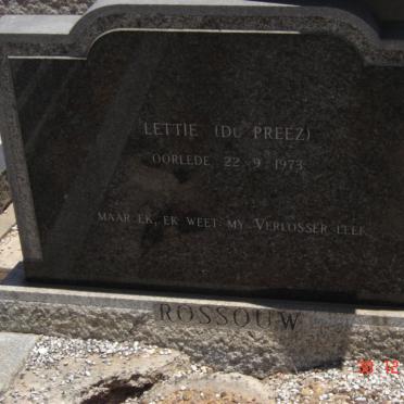 ROSSOUW Lettie nee DU PREEZ -1973