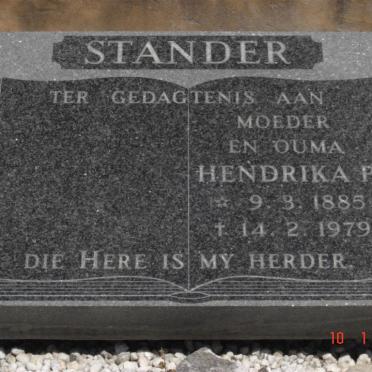 STANDER Hendrika P. 1885-1979