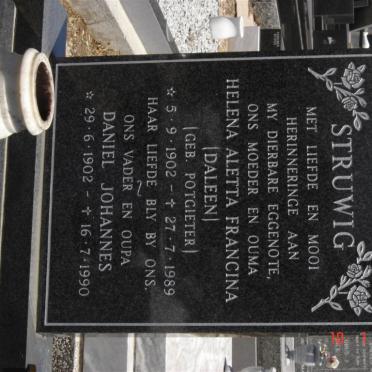 STRUWIG Daniel Johannes 1902-1990 &amp; Helena Aletta Francina POTGIETER 1902-1989